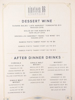 Menu photo 3 Nineteen 86 Steakhouse Glendale, AZ Menu photo 3 Nineteen 86 Steakhouse Glendale, AZ