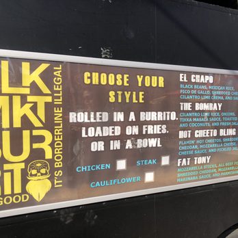 Black Market Burritos - Menu! Black Market Burrito - Food Trucks Near Me - Houston, Texas