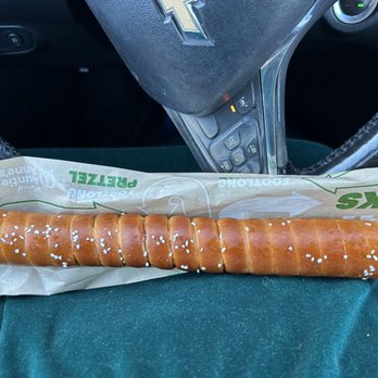 Subway - New Auntie Anne's- Footlong Pretzel  hard and disgusting - Fast Food Near Me - Leland, North Carolina