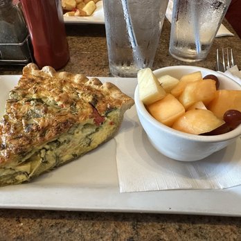 Chez Fabien - Quiche Florentine $14 - generous slice and absolutely delicious - French Near Me - Grapevine, Texas Chez Fabien - Quiche Florentine $14 - generous slice and absolutely delicious - French Near Me - Grapevine, Texas