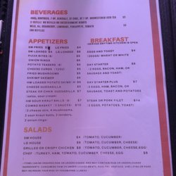 Cliffside Club - Updated menu