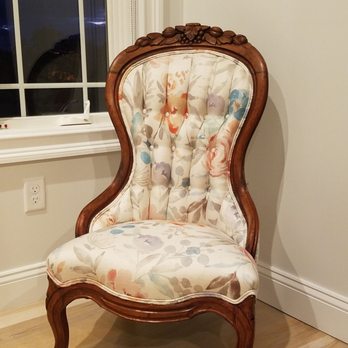 The ReBorn House - A gorgeous slipper chair reupholstered! - Furniture Reupholstery Near Me - Westbrook, Connecticut