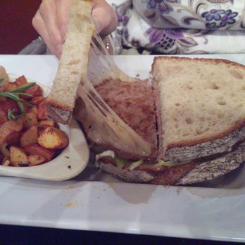 Mellow Mushroom - This is what happens when they run out of burger buns.  Sourdough bread is a poor substitute. - Pizza Near Me - Tempe, Arizona