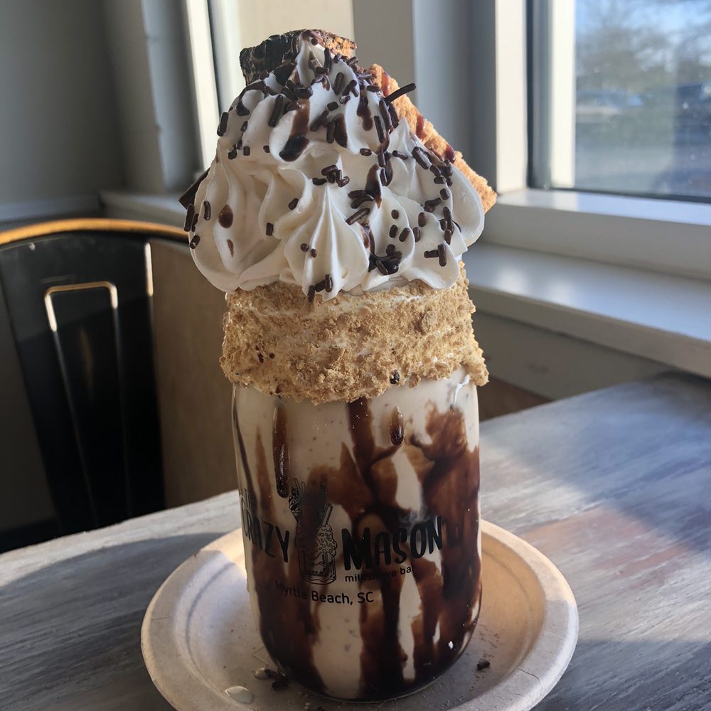 The Crazy Mason - S'mores shake - Desserts Near Me - Myrtle Beach, South Carolina The Crazy Mason - S'mores shake - Desserts Near Me - Myrtle Beach, South Carolina