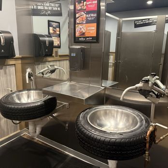 Ford's Garage Plano - Double tire sink in the ladies room - Burgers Near Me - Plano, Texas