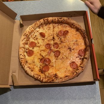 Casey's - What's in this photo? Not a whole lotta pepperoni, that's what. - Pizza Near Me - Monticello, Illinois Casey's - What's in this photo? Not a whole lotta pepperoni, that's what. - Pizza Near Me - Monticello, Illinois