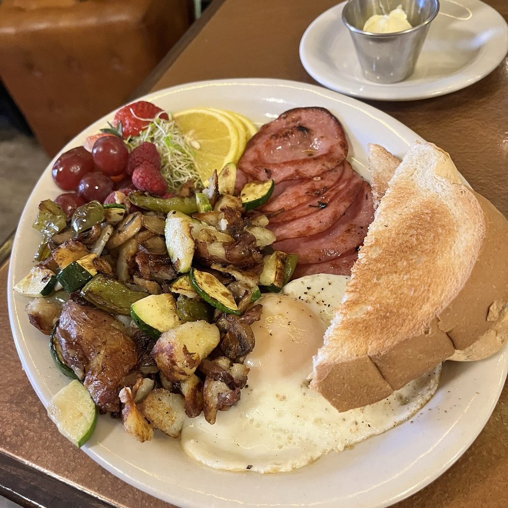 Zias - Beugie breakfast: ham, egg, fruit, sprouts, vegetable hash browns. - Italian Near Me - Philipsburg, Montana Zias - Beugie breakfast: ham, egg, fruit, sprouts, vegetable hash browns. - Italian Near Me - Philipsburg, Montana