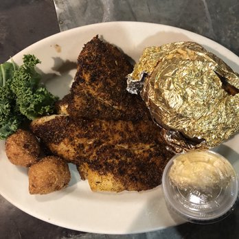 Wolf Bay Restaurant - Foley - Blackened grouper and sweet potato. - Seafood Near Me - Foley, Alabama Wolf Bay Restaurant - Foley - Blackened grouper and sweet potato. - Seafood Near Me - Foley, Alabama