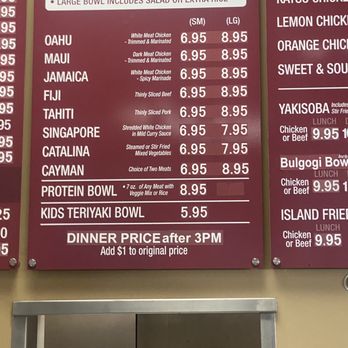 Island Teriyaki - Menu as of May 2023 - Asian Fusion Near Me - Glendale, Arizona