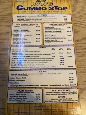 Menu photo 1 Chef Ron's Gumbo Stop Metairie, LA Menu photo 1 Chef Ron's Gumbo Stop Metairie, LA