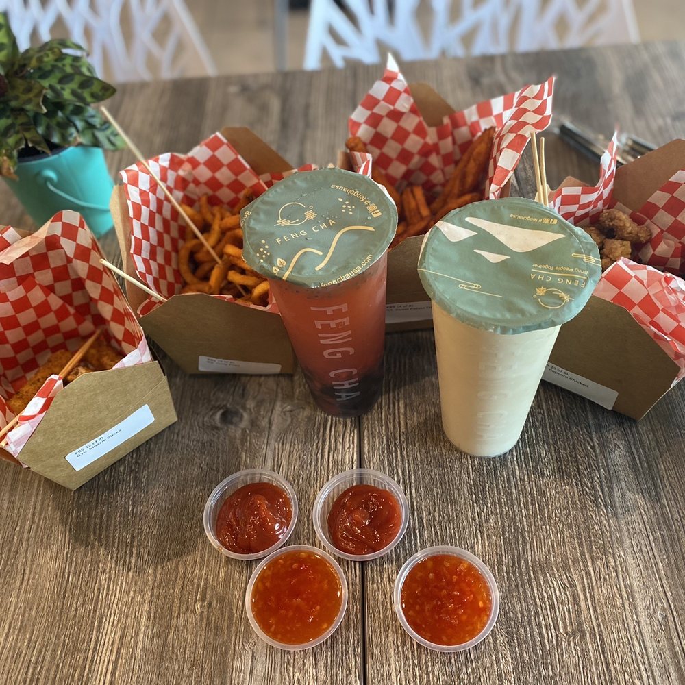 Feng Cha - Milpitas - G11. Mozzie Sticks, G2. Curly Fries, G3. Sweet Potato Fries, G7. Popcorn Chicken A1. Jasmine Green Tea & bursting dragon fruit - Desserts Near Me - Milpitas, California Feng Cha - Milpitas - G11. Mozzie Sticks, G2. Curly Fries, G3. Sweet Potato Fries, G7. Popcorn Chicken A1. Jasmine Green Tea & bursting dragon fruit - Desserts Near Me - Milpitas, California