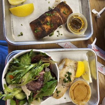 Chula Seafood Uptown - Blackened white fish and sea bass with simple salad - Seafood Near Me - Phoenix, Arizona