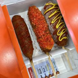 Two Hands Corn Dogs - Ina - American, spicy and classic all with a beef sausage filling