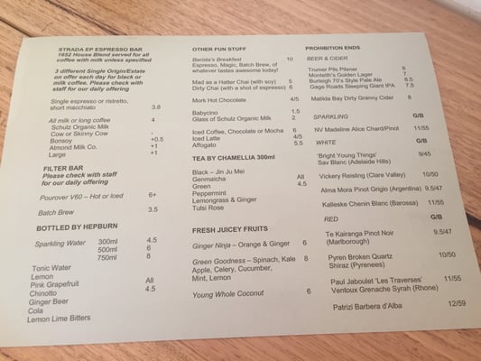 Menu photo 1 Vertue Coffee Roasters Melbourne, VIC