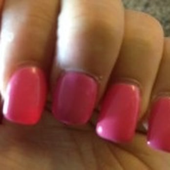 Bobo's Spa & Nails - this is after she "fixed" my nail. Definitely much shorter and a different shade of pink. Not impressed at all. - Nail Salons Near Me - Richmond Hill, Ontario