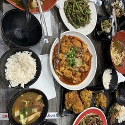 Our spread- beef noodle soup, green beans, chili fish, salt and pepper chicken wings, and Mongolian beef (one of my favorites) Our spread- beef noodle soup, green beans, chili fish, salt and pepper chicken wings, and Mongolian beef (one of my favorites)