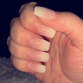 Glossy Nails - Pink and white ombré - Nail Salons Near Me - Nashua, New Hampshire