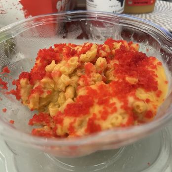 Fatima's Grill - They give you really hot Mac & cheese in a disposable fruit plastic container which is not safe for hot food. We threw it away - Mediterranean Near Me - Downey, California Fatima's Grill - They give you really hot Mac & cheese in a disposable fruit plastic container which is not safe for hot food. We threw it away - Mediterranean Near Me - Downey, California