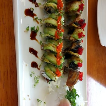 Momo Sushi - dragon roll, momo roll, salmon belly, yellow tail - Japanese Near Me - Milford, Connecticut Momo Sushi - dragon roll, momo roll, salmon belly, yellow tail - Japanese Near Me - Milford, Connecticut