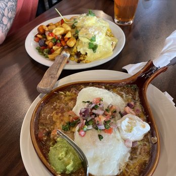 Conifer Cafe - The food was delicious! We had the tamales and the Mexican Benedict. Subbed the hash browns for the potatoes and peppers and oh la la! - American Near Me - Conifer, Colorado