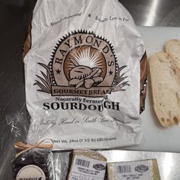 Loved Cal Mart! Some cheese, bread (from SSF?), fruit (not pictured) and toffee to give you a friend as a gift. Loved Cal Mart! Some cheese, bread (from SSF?), fruit (not pictured) and toffee to give you a friend as a gift.