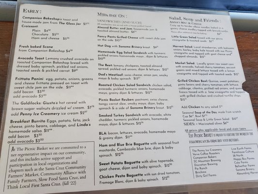 Menu photo 4 The Picnic Basket Santa Cruz, CA