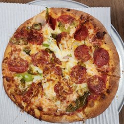 Angelo's  Pizzeria - Personal Pizza Pepperoni, green peppers, onion and jalapeño.