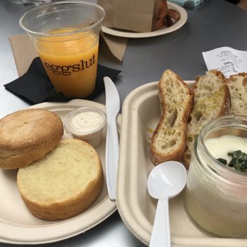 Eggslut - Fresh Orange Juice, Fresh biscuit with honey butter, Slut - Breakfast & Brunch Near Me - Los Angeles, California
