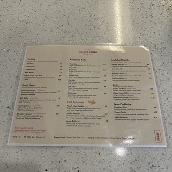 Uncle Fung Coffee Stall - Menu - September 16, 2026 - Coffee & Tea Near Me - Alhambra, California
