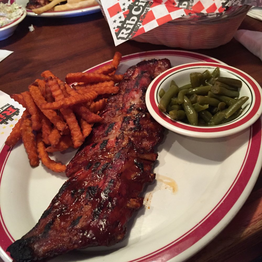 Rib City - Ribs, sweet potato fries, and green beans.  Delicious!!! - Barbeque Near Me - Venice, Florida