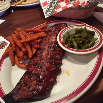 Rib City - Ribs, sweet potato fries, and green beans.  Delicious!!! - Barbeque Near Me - Venice, Florida