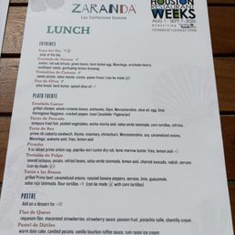 Houston Restaurant Weeks lunch menu Houston Restaurant Weeks lunch menu