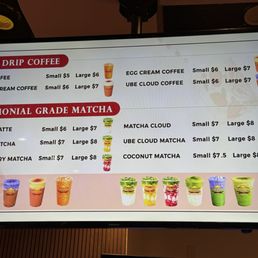 Drink menu Drink menu