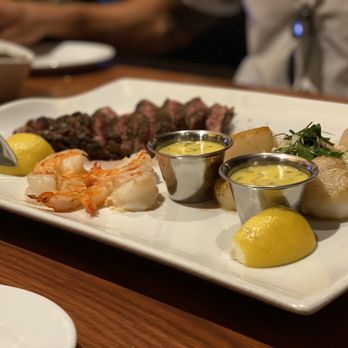 Ocean Prime - Rib-eye surf and turf (made family style per our request) - Seafood Near Me - Denver, Colorado Ocean Prime - Rib-eye surf and turf (made family style per our request) - Seafood Near Me - Denver, Colorado