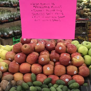 Detwiler's Farm Market - Feijoa can be called pineapple guava. From Uruguay, Argentina, Paraguay. I was intrigued & wanted to try this bc smelled so good! - Organic Stores Near Me - Sarasota, Florida