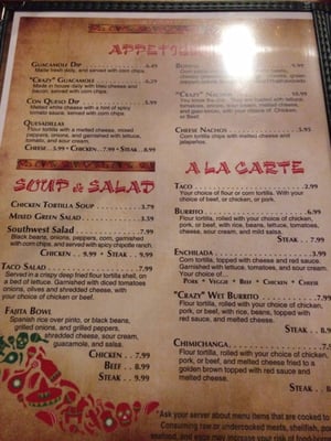 Menu photo 6 Crazy Gringo Mexican Cantina Clinton Township, MI