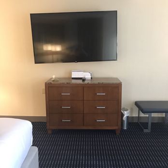 Hyatt Regency Baltimore Inner Harbor - Serious upgrades needed. Sticky bathroom floor, chipped paint, torn leather wall w/ holes, nasty shower corners, crooked and off-center tv. - Hotels Near Me - Baltimore, Maryland