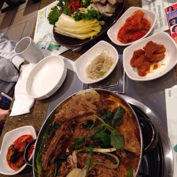 Gam Ja Chon - Signature soup and I think that is a pork dish - Korean Near Me - Rowland Heights, California Gam Ja Chon - Signature soup and I think that is a pork dish - Korean Near Me - Rowland Heights, California