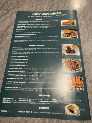 Menu photo 8 Indy Way Diner Longview, WA