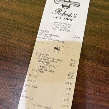 Roberto's Taco Shop - June 2026 prices - Mexican Near Me - Reno, Nevada