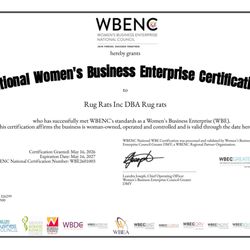 Rug Rats - Rug Rats Inc. is WBENC-Certified by the Women's Business Enterprise National Council -- verified woman-owned