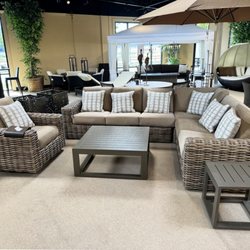 Patioworld - Woven wicker lounge set at Patioworld Pleasanton.