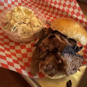 Canaan Valley BBQ - Brisket Sandwich and House-made Potato Salad - Barbeque Near Me - Davis, West Virginia Canaan Valley BBQ - Brisket Sandwich and House-made Potato Salad - Barbeque Near Me - Davis, West Virginia