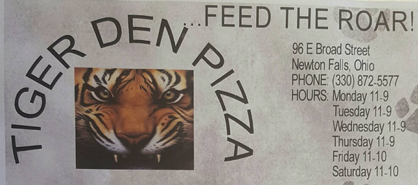 Tiger Den Pizza - CLOSED, 96 E Broad St, Newton Falls, OH 44444