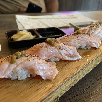 Sushi Beluga -Long Beach - Aburi salmon nigiri. My favorite! - Japanese Near Me - Long Beach, California Sushi Beluga -Long Beach - Aburi salmon nigiri. My favorite! - Japanese Near Me - Long Beach, California