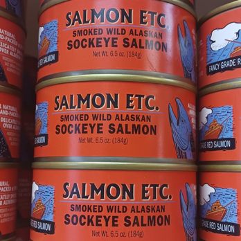 Salmon Etc - canned salmons on a shelf - Seafood Markets Near Me - Ketchikan, Alaska Salmon Etc - canned salmons on a shelf - Seafood Markets Near Me - Ketchikan, Alaska