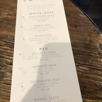 BOTTAIA Winery - Tasting menu - Wine Tasting Room Near Me - Temecula, California
