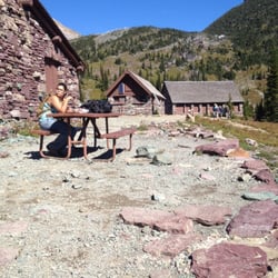 Granite Park Chalet - Outdoor seating.