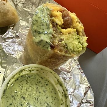 Wake and Late - Bacon burrito and cilantro crema - Breakfast & Brunch Near Me - Pasadena, California