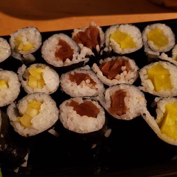 AMA Sushi - Kampyo, oshinko and mango rolls ($4.50 each, L to R), vegan by default. All were just fine, but not memorable. - Sushi Bars Near Me - Edina, Minnesota